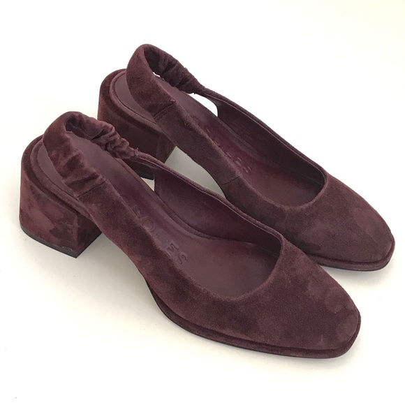 AEROSOLES Altona Slingback Block Heel Pumps Burgundy Women’s Size 7 - Picture 1 of 16
